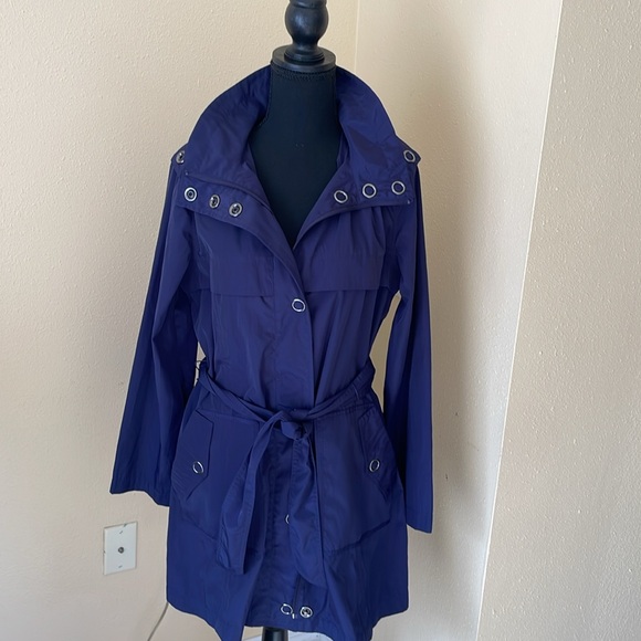 Kristen Blake Trench coat/jacket Navy Blue sz Medium - Picture 3 of 6